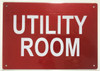 UTILITY ROOM SIGNAGE- REFLECTIVE !!! (Red)