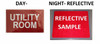 SIGN UTILITY ROOM - REFLECTIVE !!! (Red)