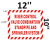 Riser Control Valve Combination Standpipe and Sprinkler System Signage