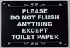 Please Do Not Flush Anything Except Toilet Paper