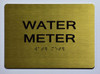 GOLD WATER METER Sign -Tactile Signs Tactile Signs