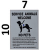 Service Animals Welcome NO Pets Sign  Tactile Signs   Braille sign