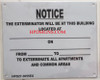 Exterminator Visit Notice (White Aluminium,ALUMINUM SIGNS 7X8.5)-El blanco Line