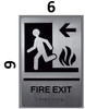 FIRE EXIT Left Arrow Sign -Tactile Signs -The Sensation line  Braille sign