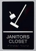 Janitors Closet Sign -Tactile Signs-The Sensation line Ada sign