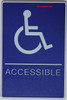 ADA-Braille Tactile Sign, Legend"(Handicapped) ACCESSIBLE" with Wheelchair/Handicapped Graphic Sign - The deep Blue ADA-line  Braille sign