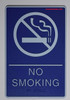 ADA NO Smoking Sign with Braille and Double Sided Tap -Tactile Signs  The deep Blue ada line Ada sign