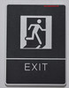 ADA EXIT Sign with Tactile Graphic -Tactile Signs  The Leather Sheffield ADA line  Braille sign