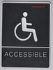 ADA Wheelchair Accessible  Sign with Tactile Graphic -Tactile Signs  The Leather Sheffield ADA line Ada sign