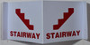 Stairway 3D Projection Sign/Stairway Hallway Sign (White/red,Plastic)-Les Deux cotes line