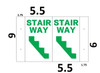 Stairway 3D Projection SIGNAGE/Stairway Hallway SIGNAGE (White/Green,Plastic)-Les Deux cotes line