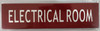 Electrical Room Door/Wall Sign - (Red,Double Sided Tape, Aluminium )