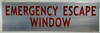 SIGN EMERGENCY ESCAPE WINDOW