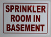 Sprinkler Room in Basement Sign