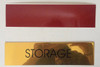 Compliance sign STORAGE  - GOLD ALUMINUM