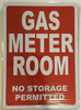 SIGNAGE GAS METER ROOM  (RED ALUMINIUM,Reflective !!! )