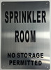 SIGN Sprinkler Room  (Brushed Aluminium,) Potere d'argento Line