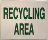 Building RECYCLING AREA  sign