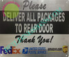 SIGN Please Deliver All Packages to Rear Door