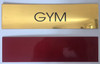 Building GYM  - Gold BACKGROUND  WITH SELF ADHESIVE STICKER FOR INDOOR USE sign