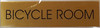 BICYCLE ROOM SIGN - Gold BACKGROUND  WITH SELF ADHESIVE STICKER FOR INDOOR USE