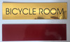 BICYCLE ROOM  - Gold BACKGROUND  WITH SELF ADHESIVE STICKER FOR INDOOR USE