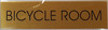 building sign BICYCLE ROOM  - Gold BACKGROUND  WITH SELF ADHESIVE STICKER FOR INDOOR USE
