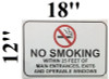 SIGN NO SMOKING WITHIN 25 FEET OF MAIN ENTRANCES, EXIT AND OPERABLE WINDOWS