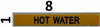 Pipe Marking- HOT Water  (Sticker Yellow)