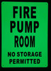 FIRE PUMP ROOM SIGN GLOW IN THE DARK