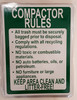 SIGN COMPACTOR RULES  ( Aluminium -RUST FREE )