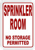 SPRINKLER ROOM SIGN WHITE