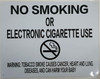 NYC Smoke free Act Sign "No Smoking or Electric cigarette Use" -with Warning