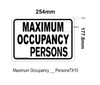 SIGN Maximum Occupancy Persons