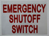 Emergency Shut-Off Switch Sticker