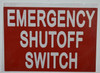 Emergency Shut Off Switch Sticker Signage