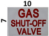 Gas Shut-Off Valve Sticker   Signage