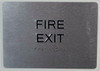 FIRE EXIT Sign with Tactile Text and   Braille sign -Tactile Signs The Sensation line  Braille sign