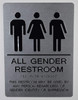 All Gender Restroom Sign This Restroom May BE Used by Any Person REGARDLESS of Gender Identity OR Expression - The Sensation line -Tactile Signs  Braille sign