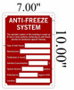 SIGN Anti-Freeze System