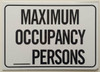 Maximum Occupancy Persons Sign