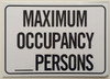 Maximum Occupancy Persons Signage