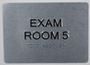 EXAM Room 5 Sign with Tactile Text and Braille Sign -Tactile Signs The Sensation line Ada sign
