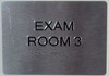 EXAM Room 3 Sign with Tactile Text and   Braille sign -Tactile Signs The Sensation line  Braille sign