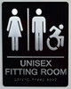 Unisex ACCESSIBLE Fitting Room Sign ADA Compliant Sign.  -Tactile Signs  The Sensation line Ada sign