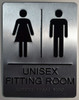 Unisex accessible Fitting Room Sign with Tactile Text and Braille Sign -Tactile Signs The Sensation line Ada sign