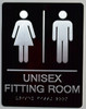Unisex Fitting Room Sign -Tactile Signs Tactile Signs  ADA-Compliant Sign.  -Tactile Signs  The Sensation line Ada sign