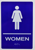 Woman Restroom Sign  BLUE