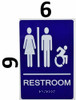 Unisex ACCESSIBLE Restroom - ADA Compliant Sign.  -Tactile Signs  The Sensation line Ada sign