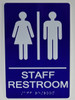 ADA SIGN Staff Restroom - ADA Compliant Sign.  -Tactile Signs  The Sensation line